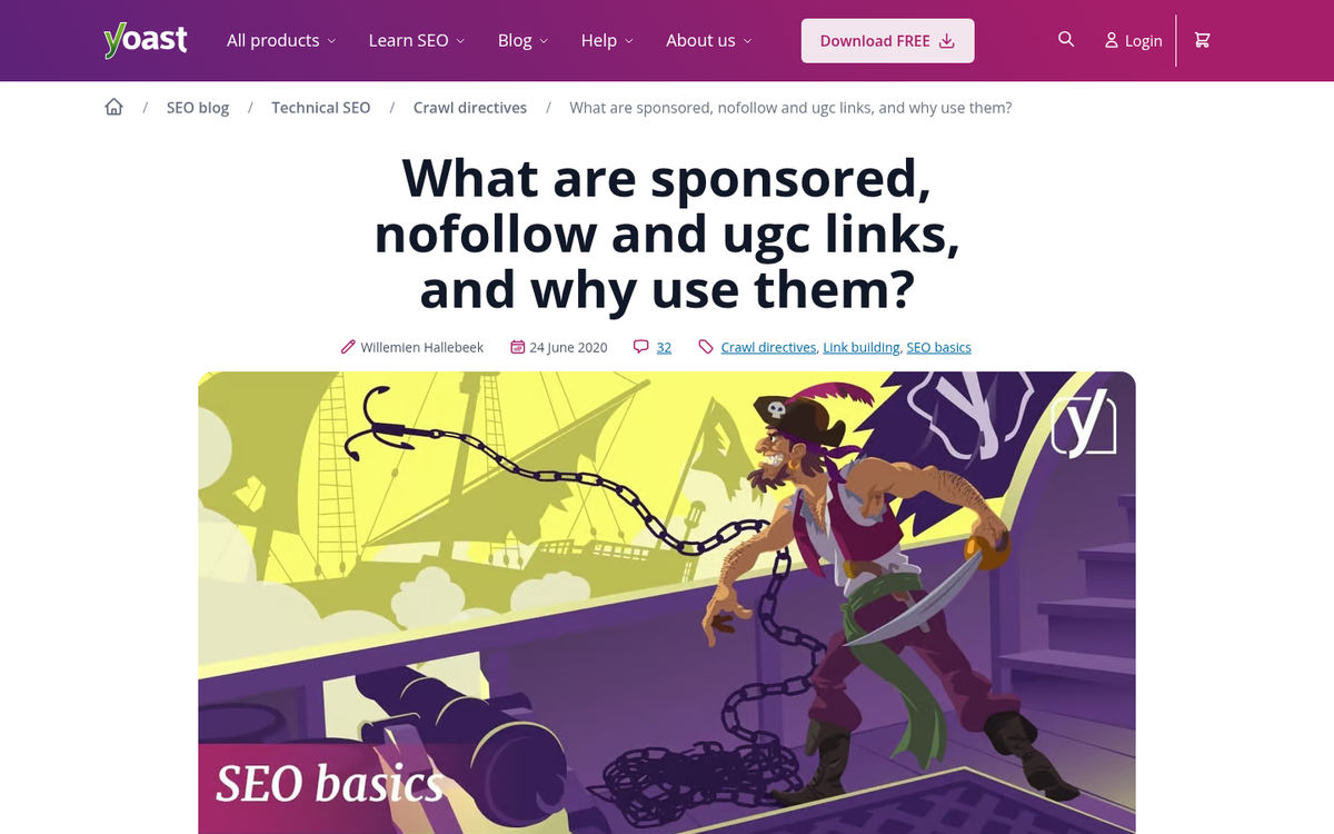 Sponsored blog post with affiliate links displayed