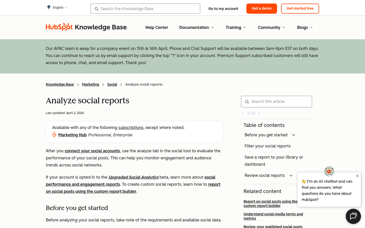 Website screenshot showing deleted blog content