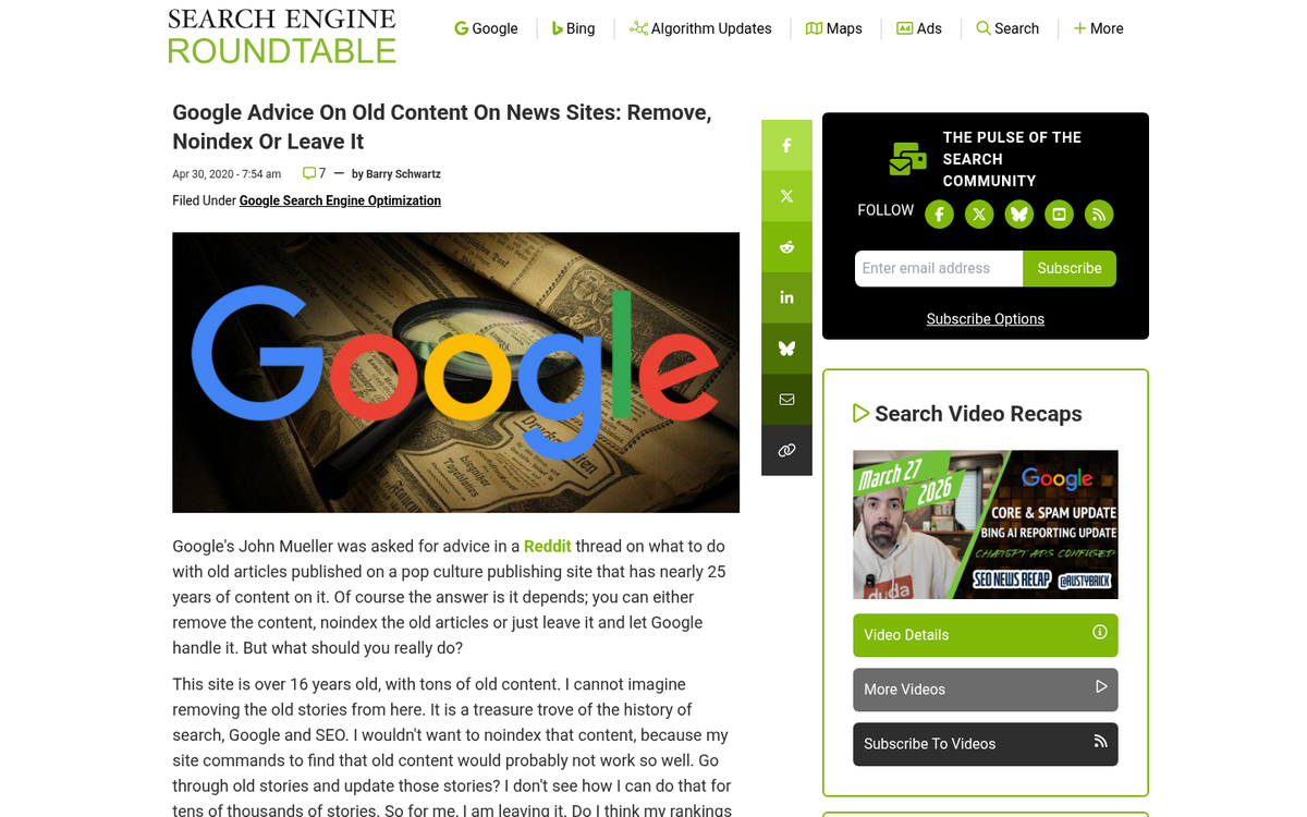 Old personal blog post on screen