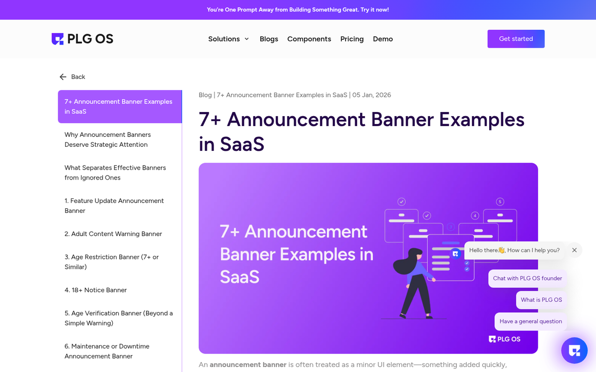 Screenshot of updated blog post with link