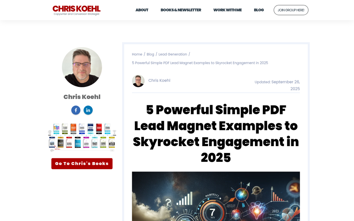 Old blog post transformed into lead magnet