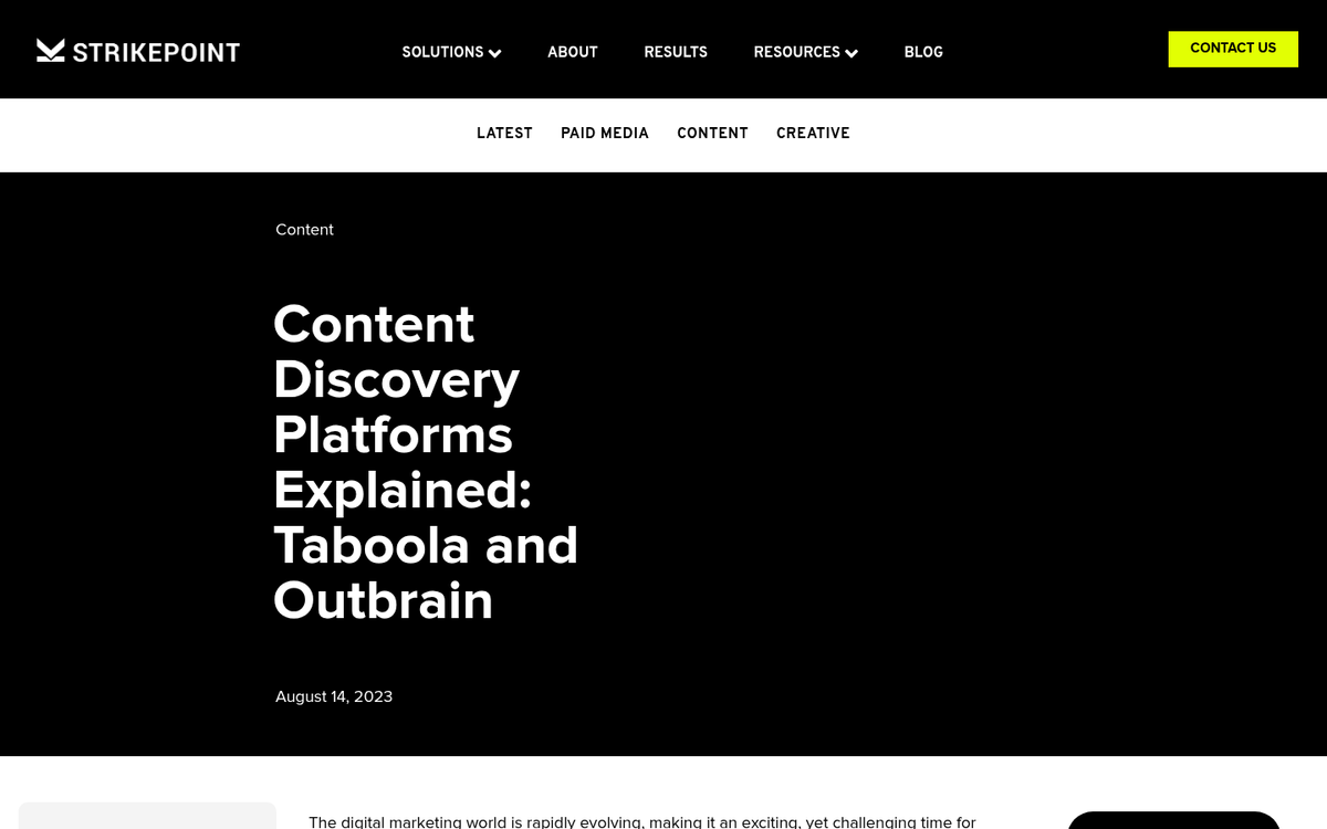 Online advertising platform website screenshot