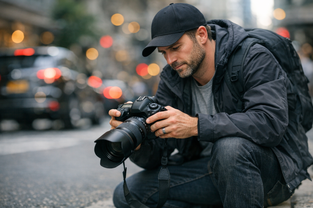 Blogger browsing unique stock photo collections