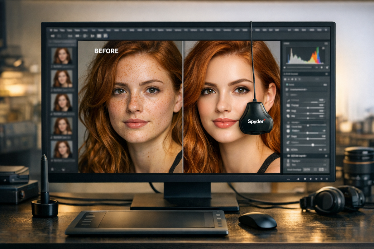 Photo editing tools and retouching workspace