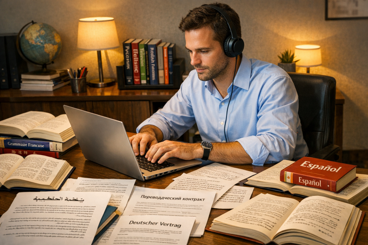 Multilingual text translation on a screen