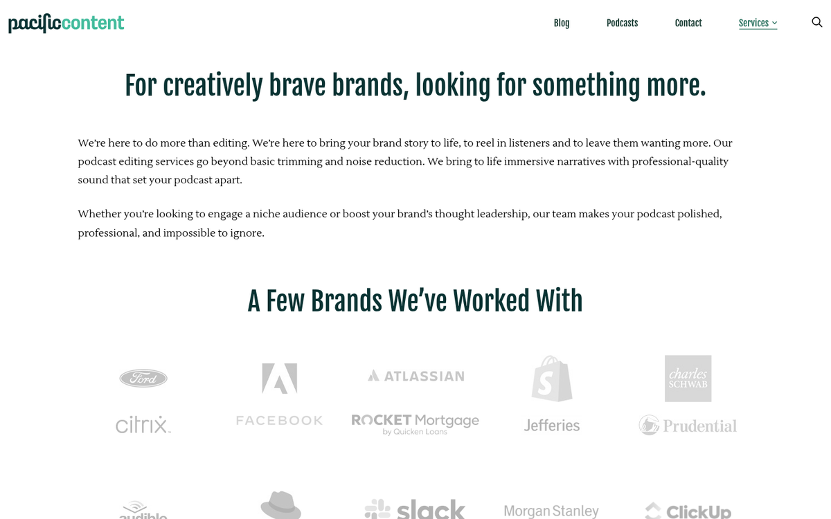 Podcast audio waveform editing interface screenshot