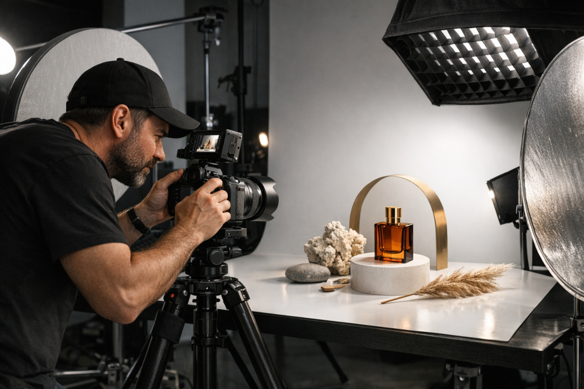 Custom photography setup with creative concept