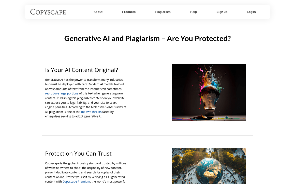 Screenshot of web content monitoring tool