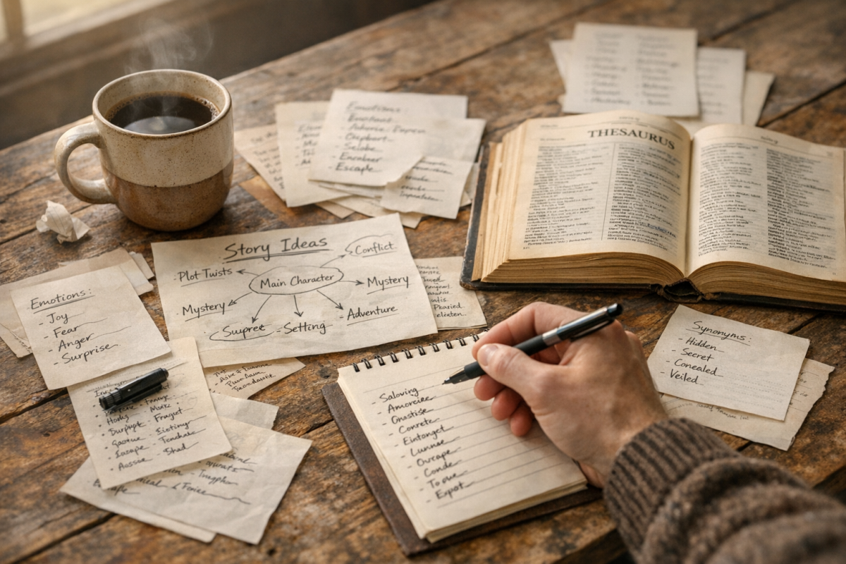 Flowchart showing blog name brainstorming process