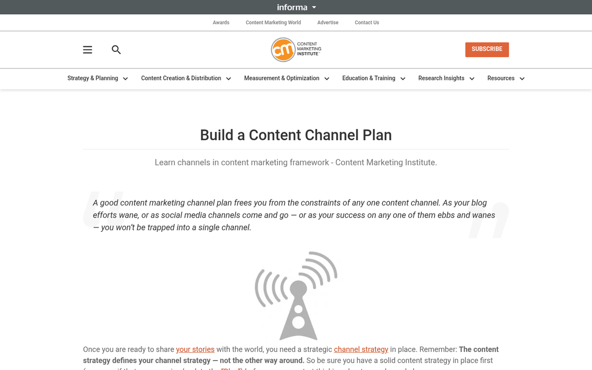 Website content publishing dashboard screenshot