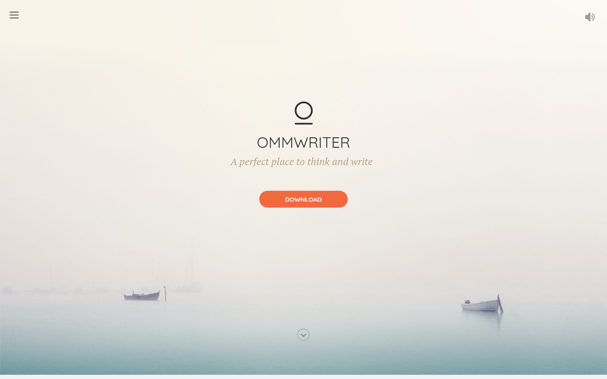 Ommwriter distraction-free writing app interface