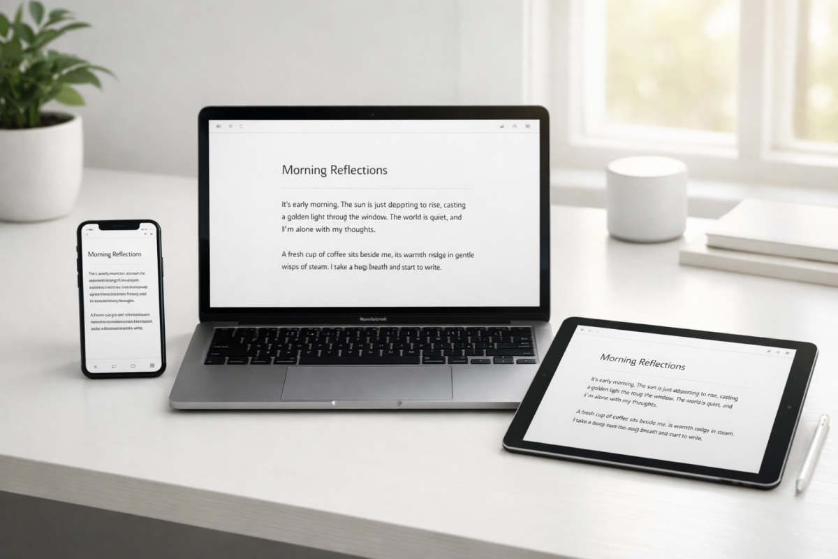 Ulysses distraction-free writing app interface