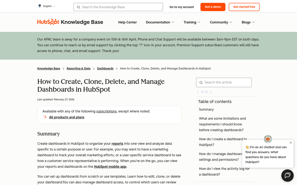HubSpot blog marketing tools dashboard interface