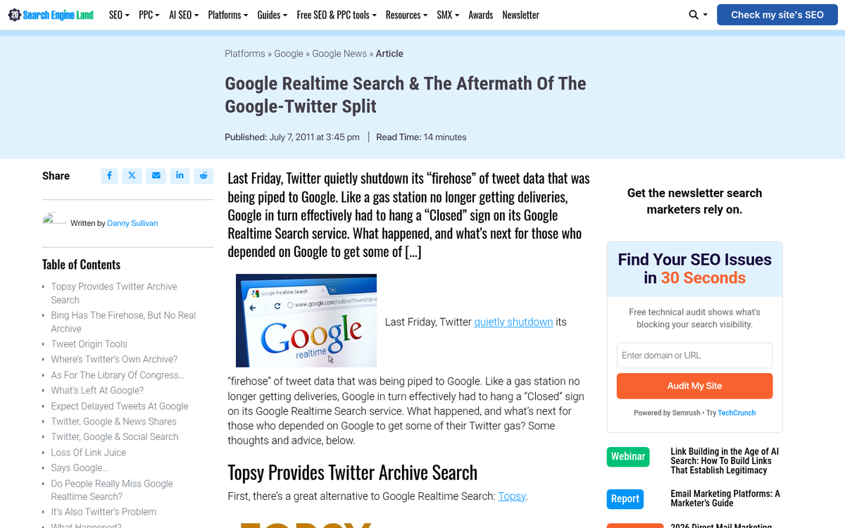 Google search results page from 2010