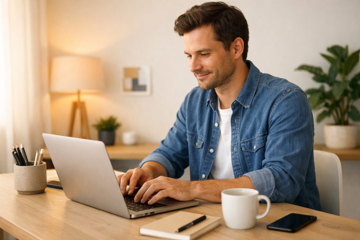 Person writing naturally without keyword stuffing