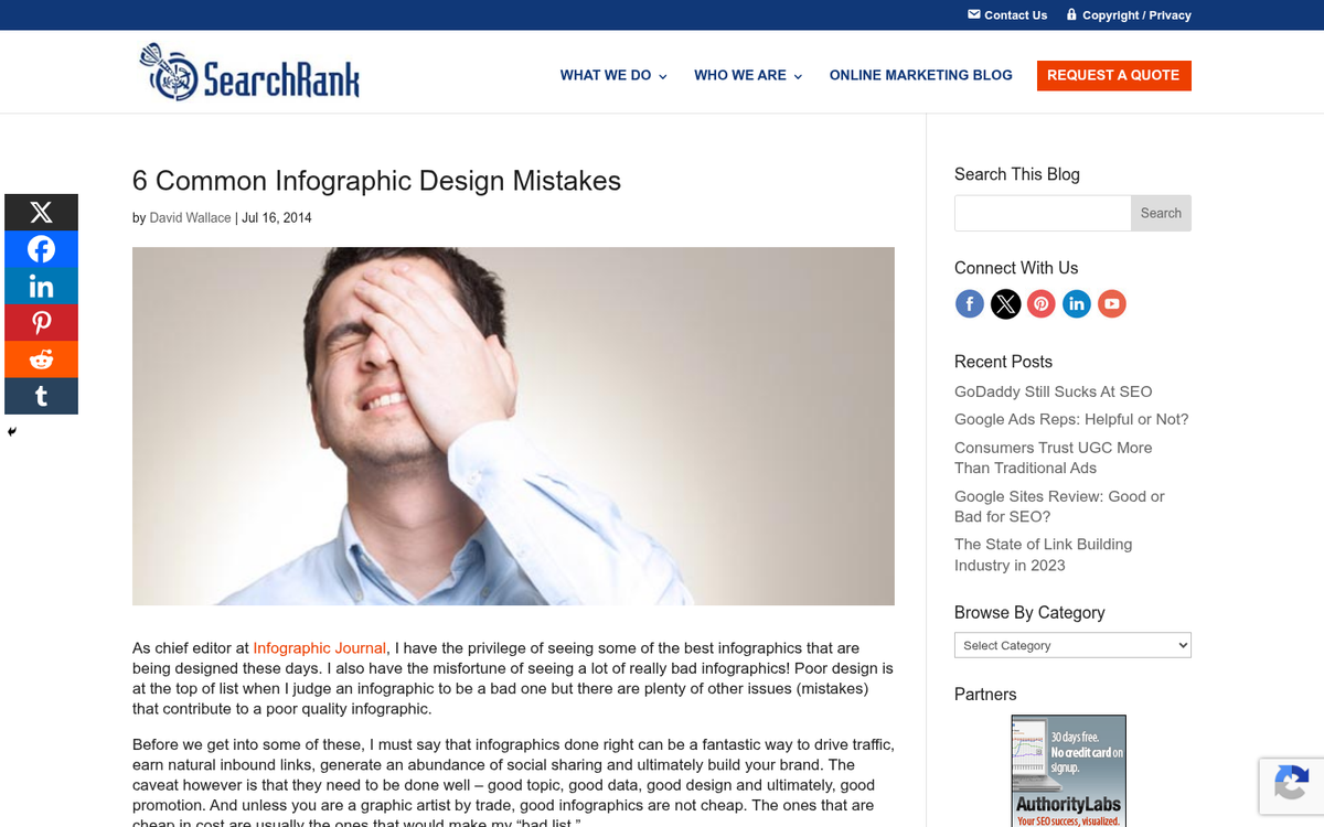 Broken infographic with poor design elements