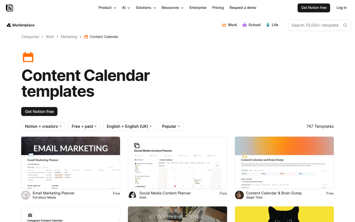 Content calendar filled with planned topics
