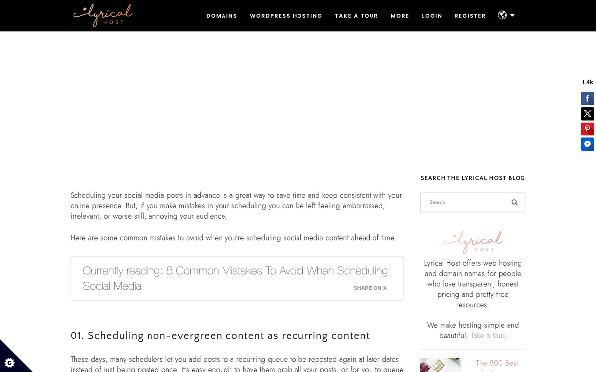 Editorial calendar with highlighted scheduling errors