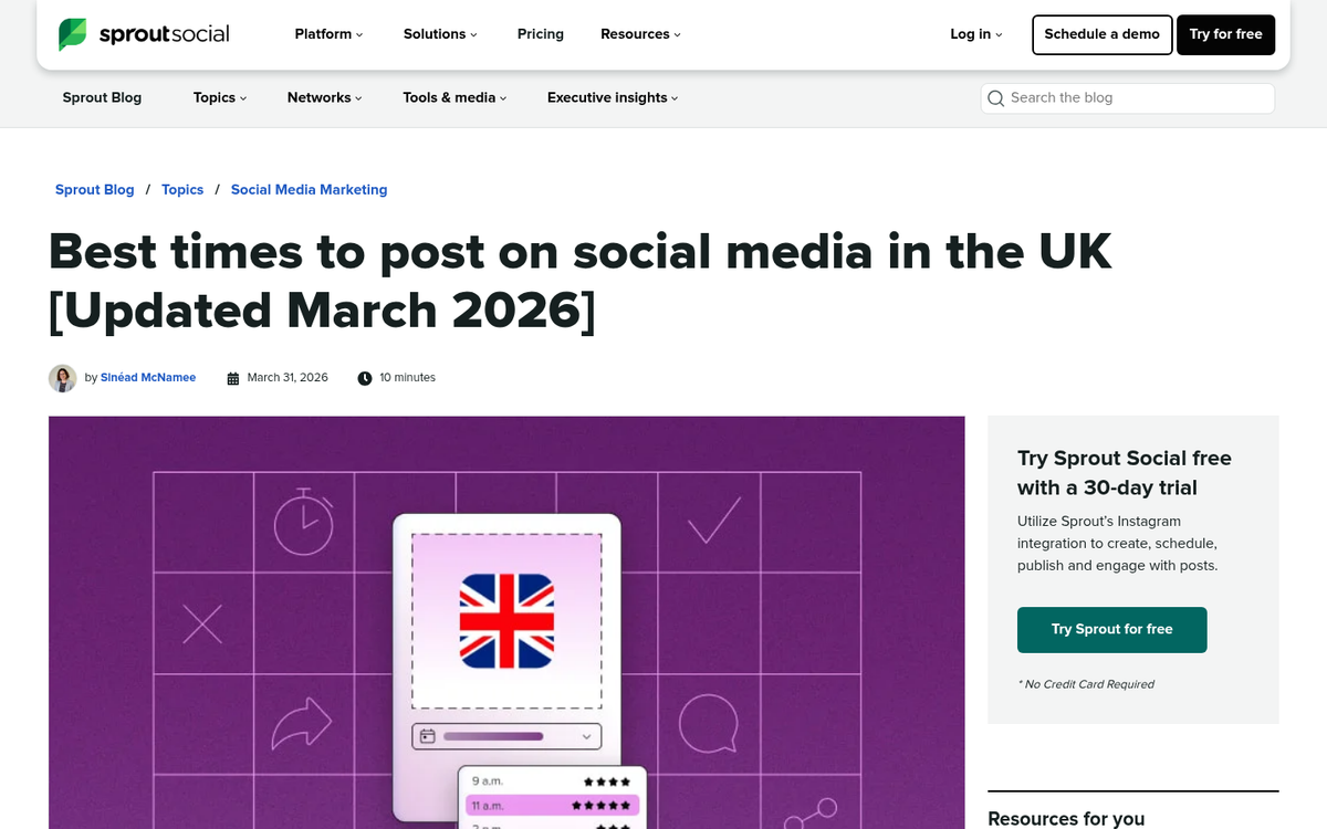 Calendar showing optimal posting schedule times
