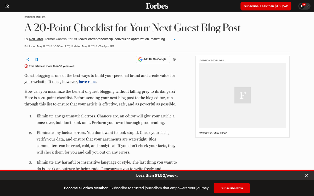 High quality guest post on a website