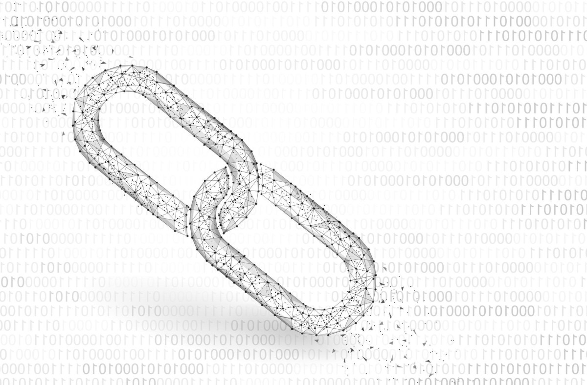 Chain links connecting two points together