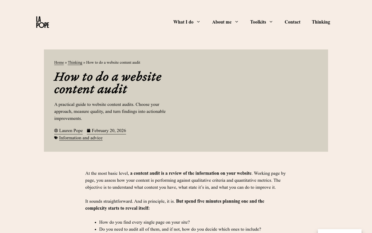 Screenshot of outdated blog posts list