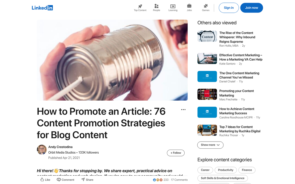 Sharing new blog post on social media