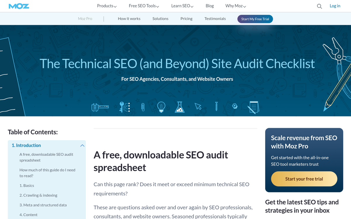 Website audit dashboard showing competitor analysis