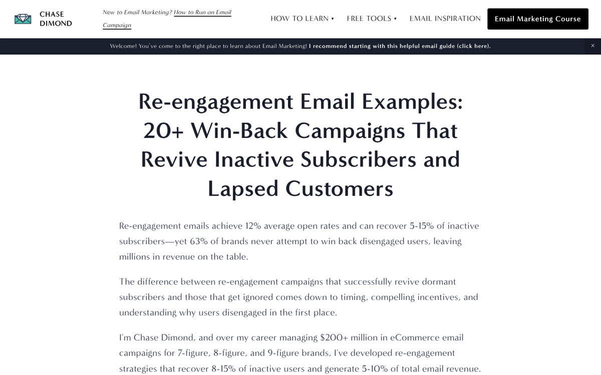 Email campaign dashboard with subscriber list