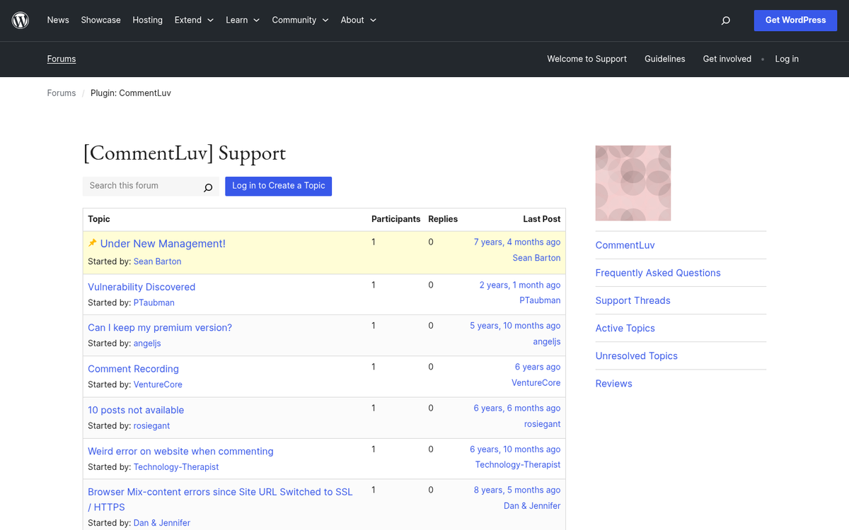 CommentLuv plugin displaying recent blog post links