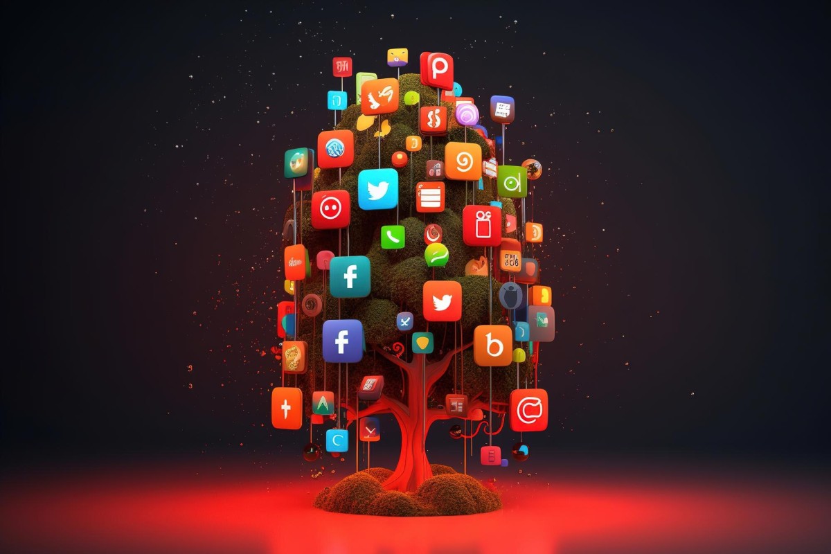 Emerging social media platform icons collection