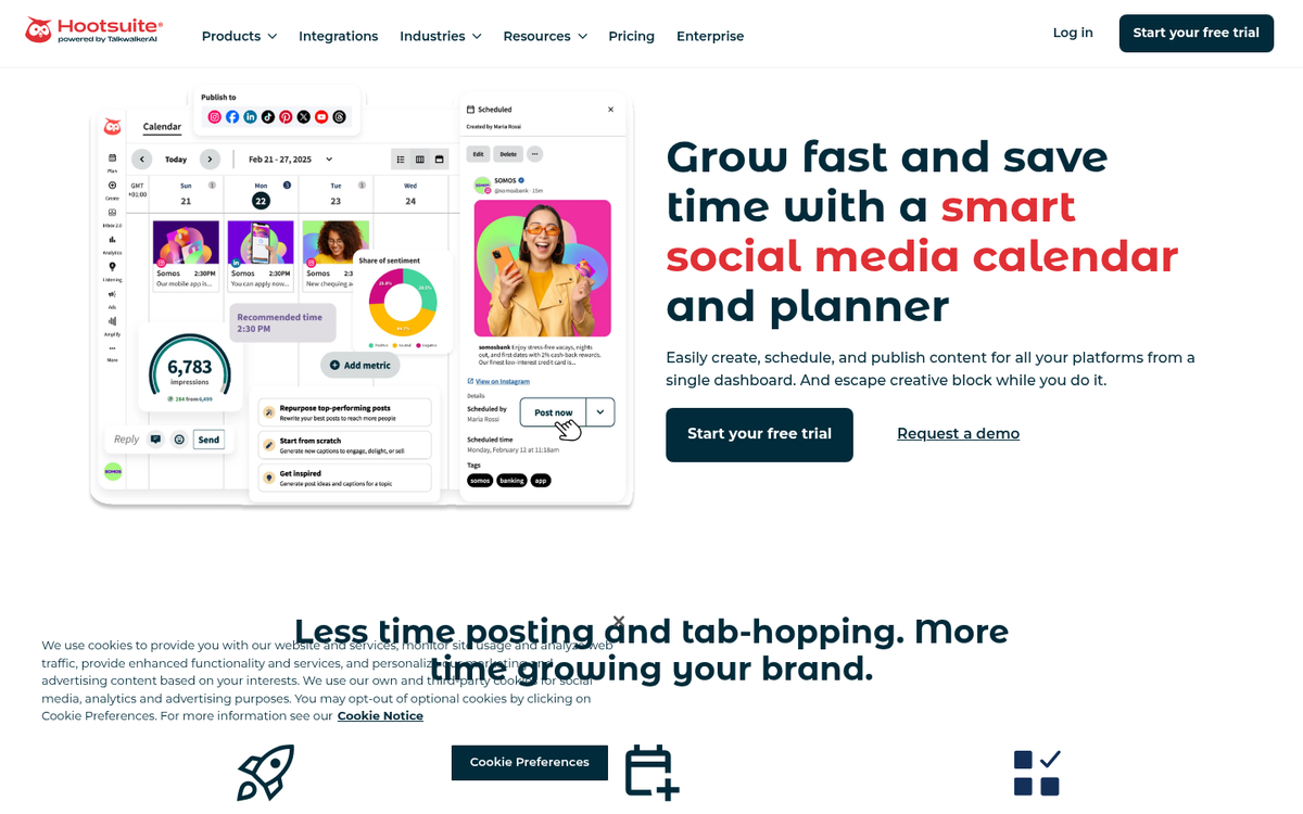 Blog post social sharing enhancement interface