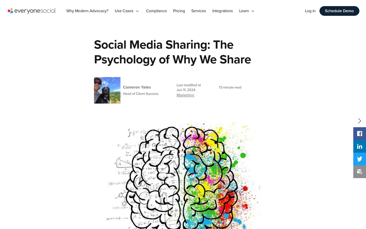 People sharing content on social media