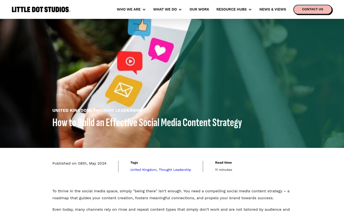 Social media posts with varied content formats