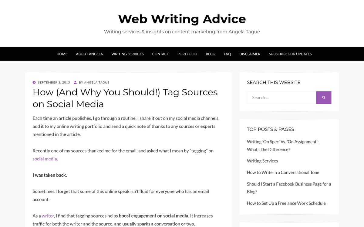 Social media post tagging multiple content sources