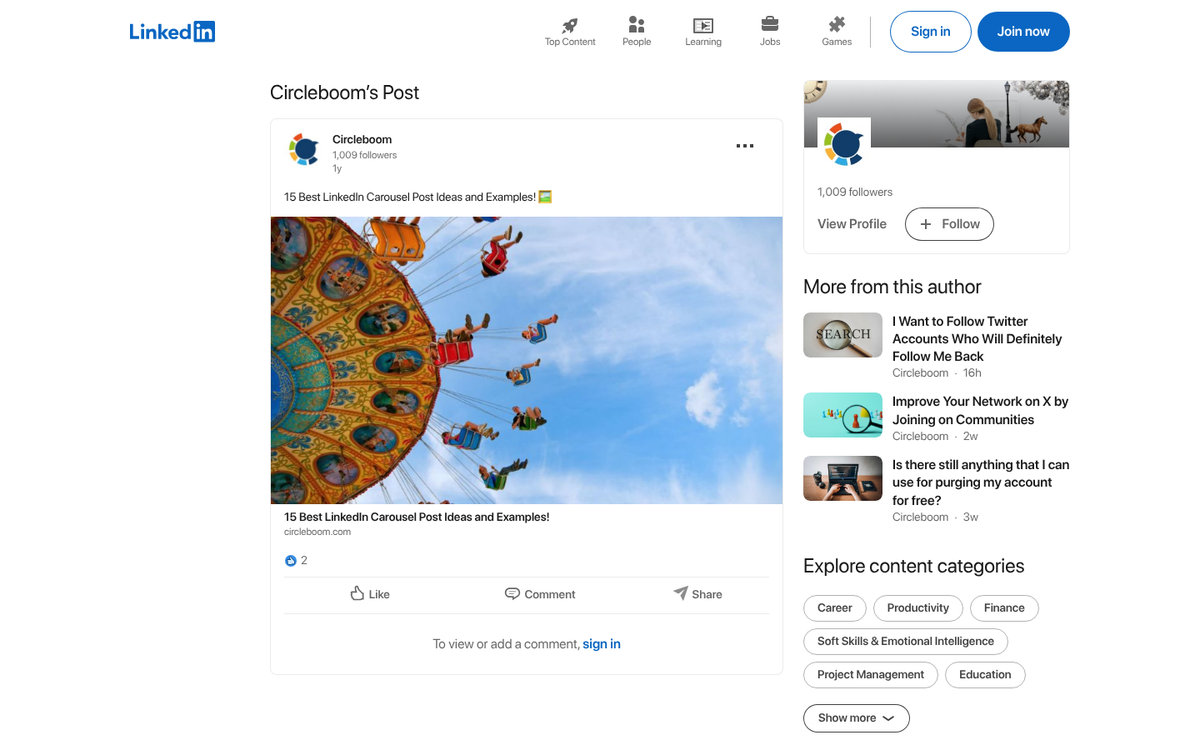 LinkedIn carousel post showing multiple slides
