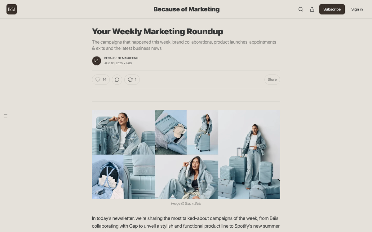 Blogger outreach email with shared content link