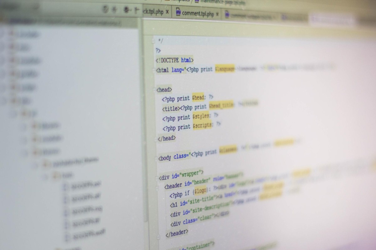 Browser window displaying HTML source code