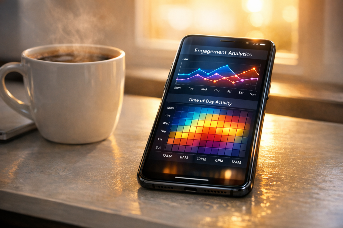 Buffer optimal timing tool dashboard screenshot