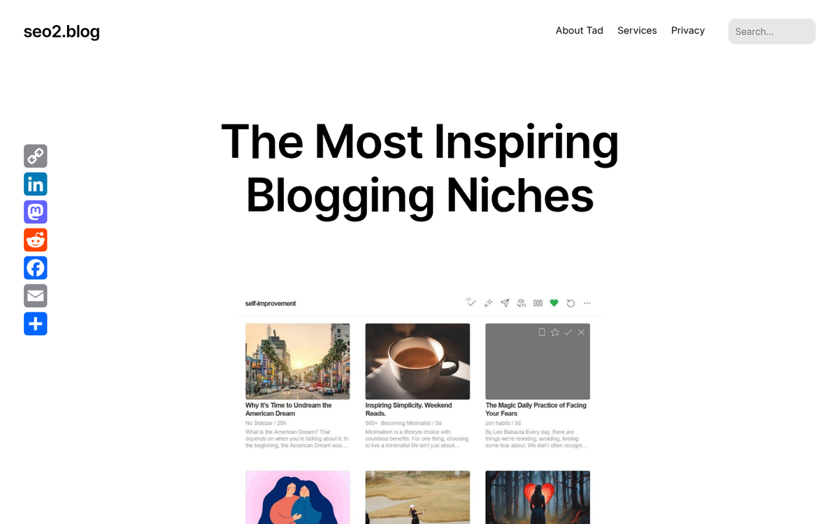 Influential blogger website displayed on screen