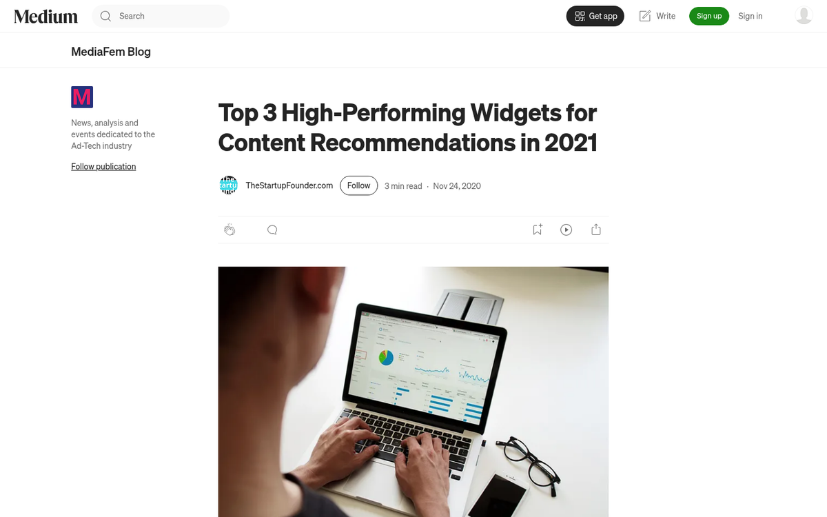 Content discovery network dashboard interface screenshot