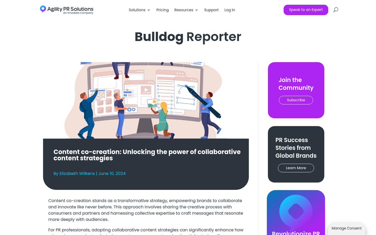 Two people collaborating on content creation