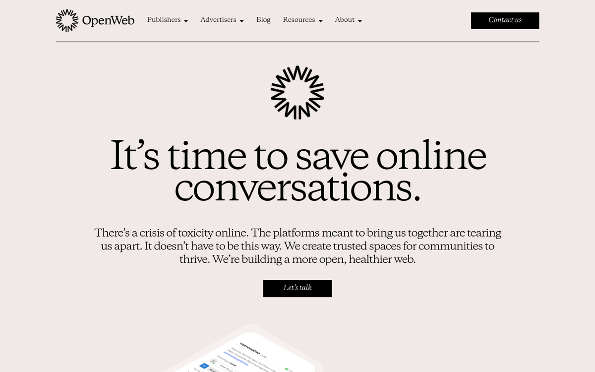 OpenWeb rebranded platform interface screenshot