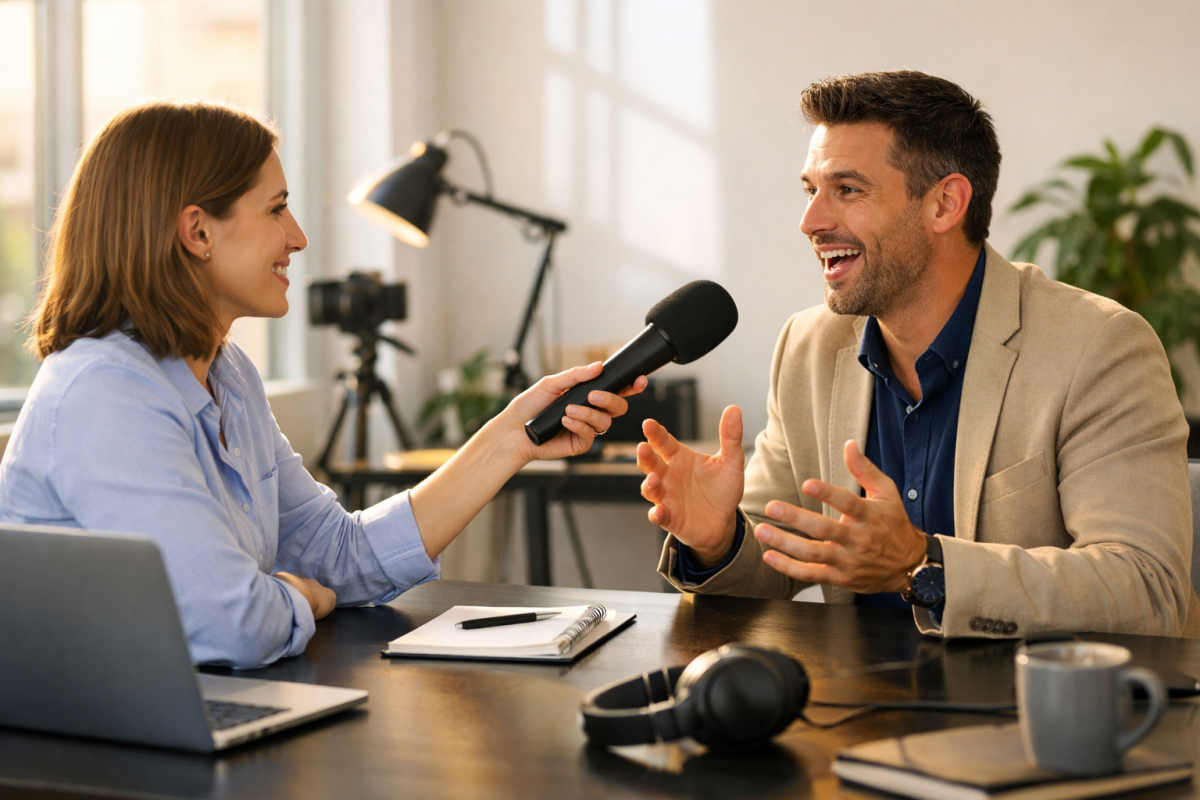 Two professionals conducting a business interview
