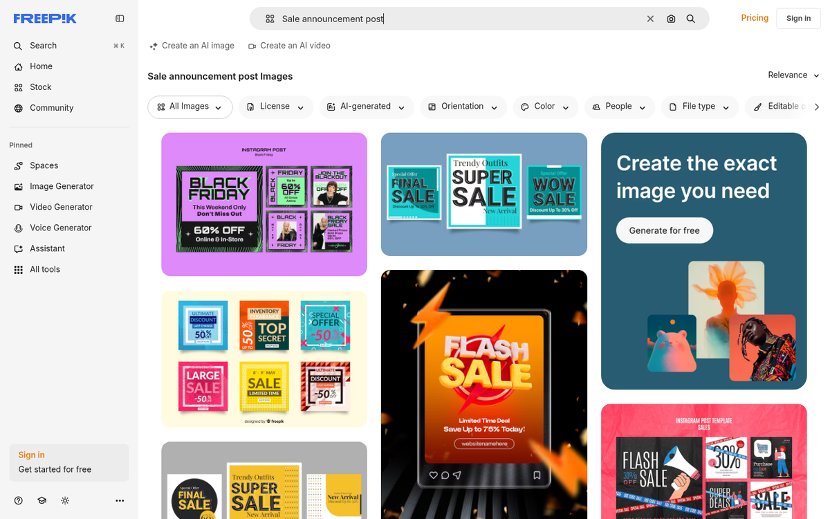 Sale announcement banner on business website