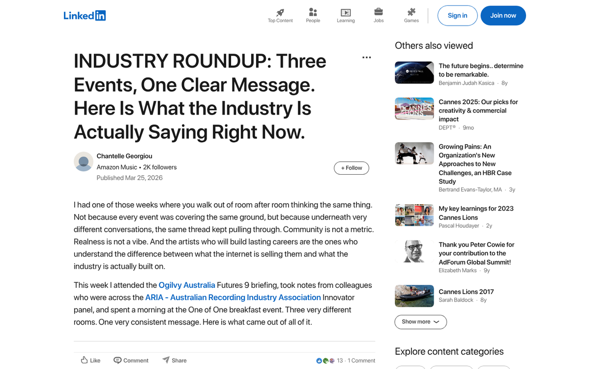 Top industry list blog post layout