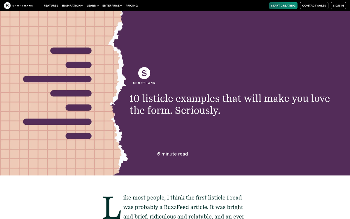 Screenshot of a numbered list blog post