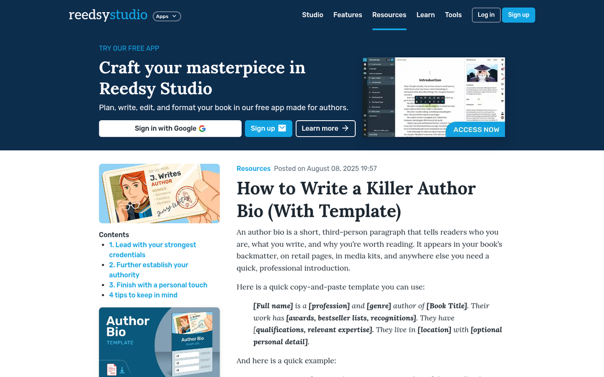 Person writing a friendly blog post
