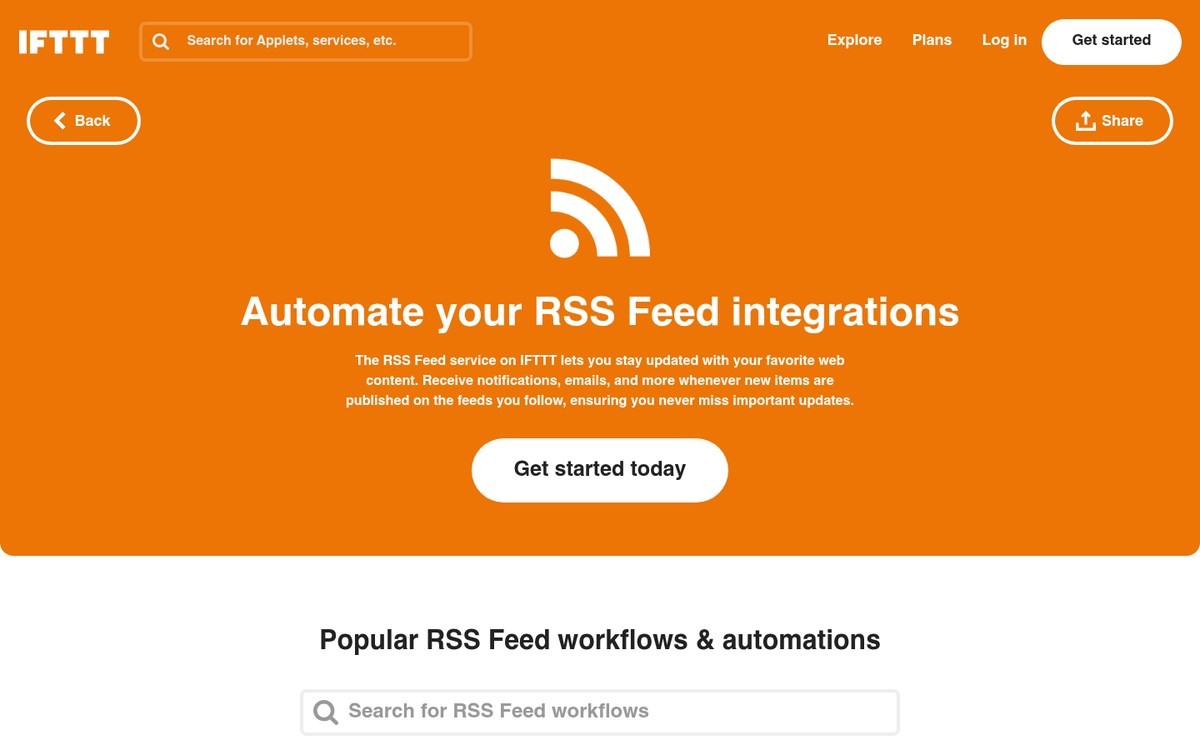 IFTTT website homepage screenshot