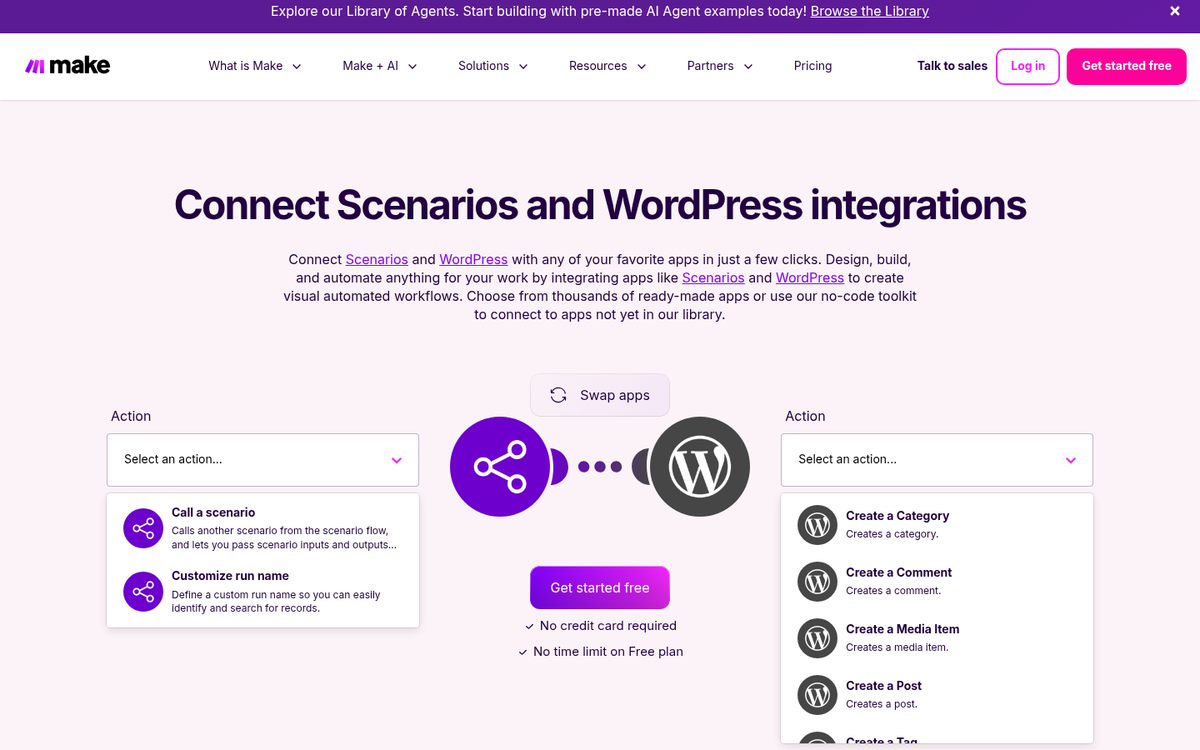 WordPress Make integration plugin interface screenshot